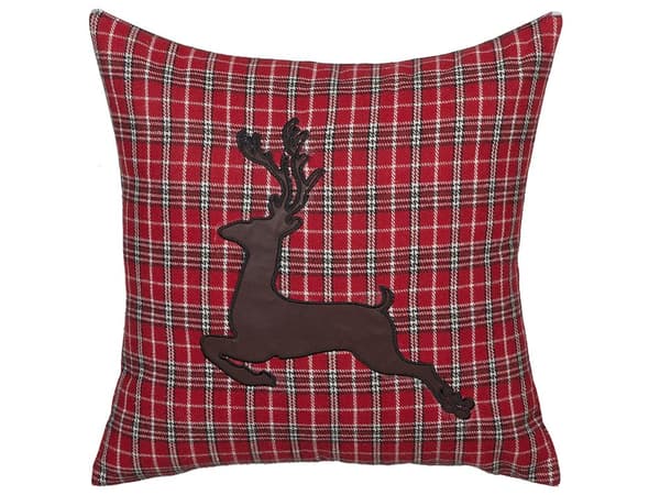 Set med 2 prydnadskuddar Röd 45 x 45 cm Rentryck Modern inredning Tillbehör jul