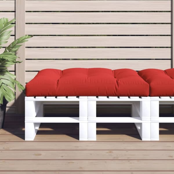 vidaXL pallehynde 120x80x12 cm stof rød