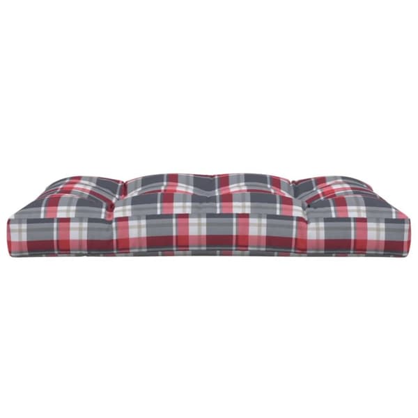 vidaXL pallehynde 120x80x12 cm stof rødternet