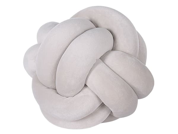 Dekorativ Kudde Grå Sammet Knut Kudde 20 x 20 cm Dekor Accessoarer