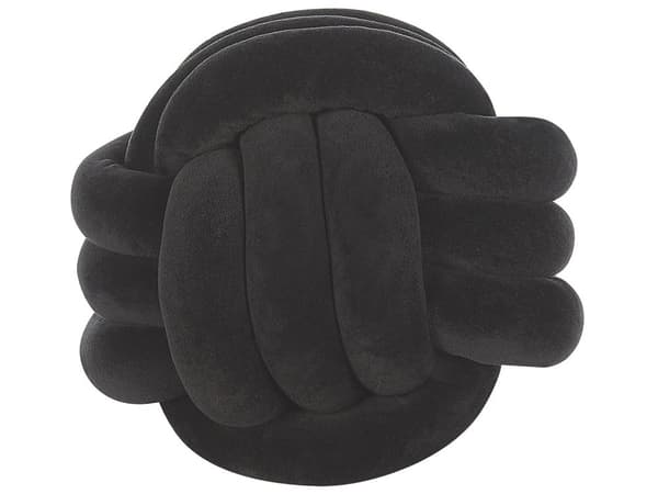 Dekorativ Kudde Svart Sammet Knut 30 x 30 cm Dekor Accessoarer