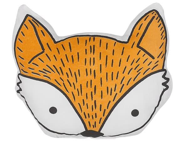 Barnkudde Orange Bomull 50 x 40 cm Räv Barnrum Djurtryck
