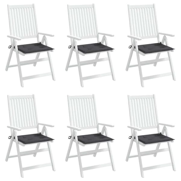 vidaXL hynder til havestol 6 stk. 50x50x3 cm oxfordstof antracitgrå