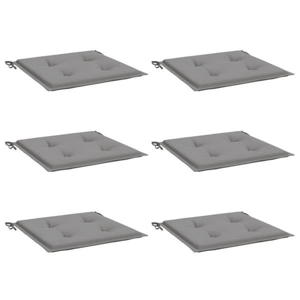 vidaXL hynder til havestol 6 stk. 40x40x3 cm oxfordstof grå