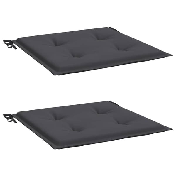 vidaXL hynder til havestol 2 stk. 40x40x3 cm oxfordstof antracitgrå