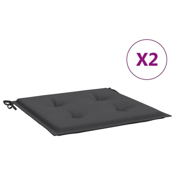 vidaXL hynder til havestol 2 stk. 40x40x3 cm oxfordstof antracitgrå