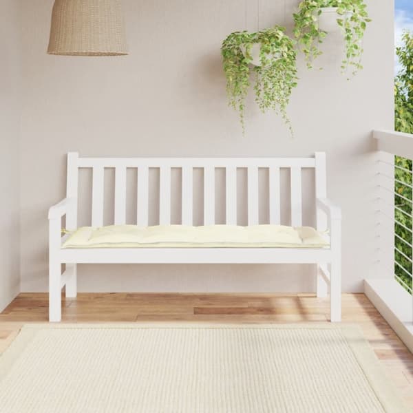 vidaXL hynde til havebænk 150x50x7 cm oxfordstof cremehvid