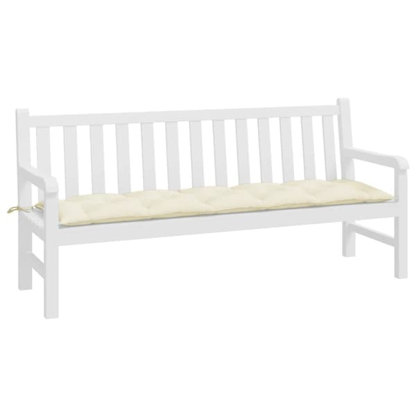 vidaXL Bänkdyna för trädgården gräddvit 180x50x7 cm oxfordtyg