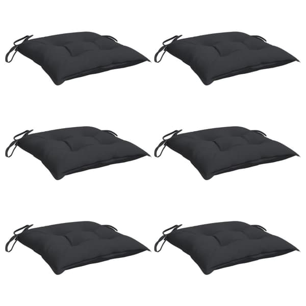 vidaXL Stolsdynor 6 st svart 50x50x7 cm oxfordtyg