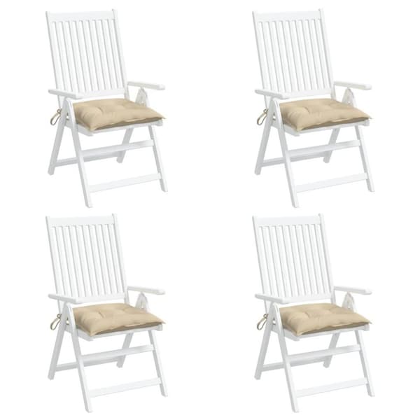 vidaXL Stolsdynor 4 st beige 40x40x7 cm oxfordtyg