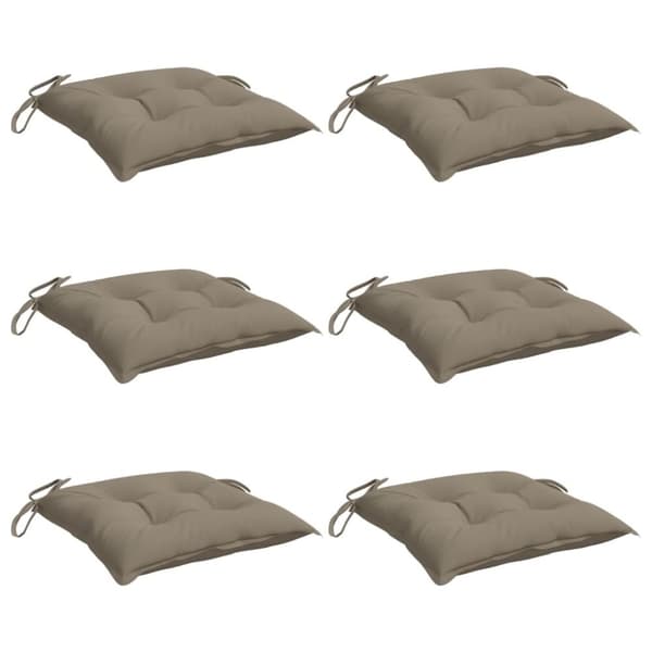 vidaXL Stolsdynor 6 st taupe 50x50x7 cm oxfordtyg