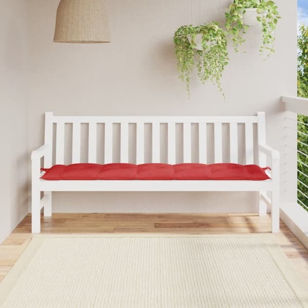 vidaXL Bänkdyna för trädgården röd 180x50x7 cm oxfordtyg