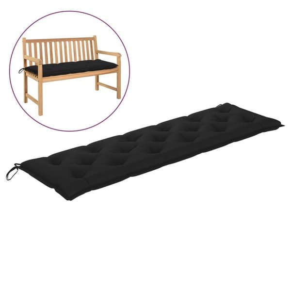 vidaXL Bänkdyna för trädgården svart 180x50x7 cm oxfordtyg