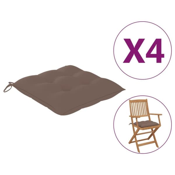 vidaXL stolehynder 4 stk. 40x40x7 cm oxfordstof gråbrun