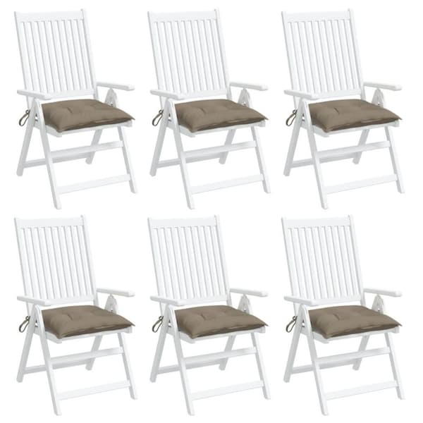 vidaXL stolehynder 6 stk. 40x40x7 cm oxfordstof gråbrun