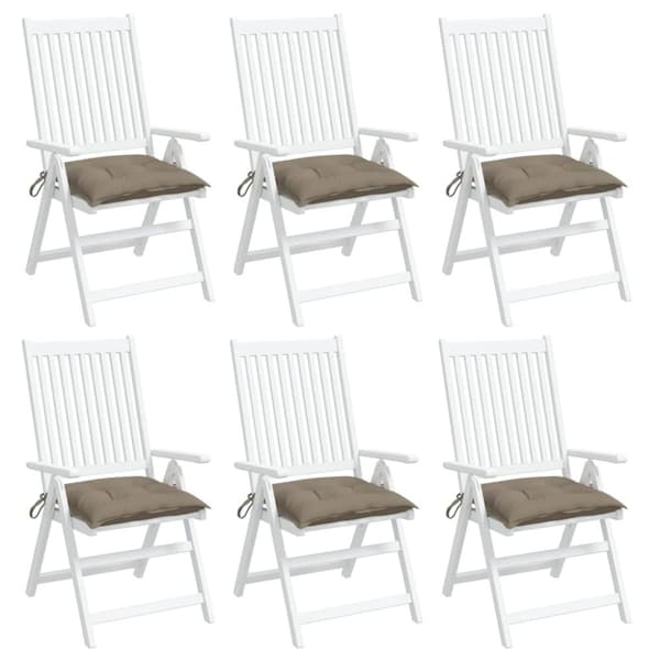 vidaXL stolehynder 6 stk. 50x50x7 cm oxfordstof gråbrun