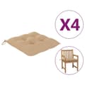 Miniatyrbillede 1 af 8: vidaXL stolehynder 4 stk. 50x50x7 cm oxfordstof beige