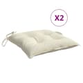 Miniatyrbillede 2 af 8: vidaXL stolehynder 2 stk. 40x40x7 cm oxfordstof cremehvid
