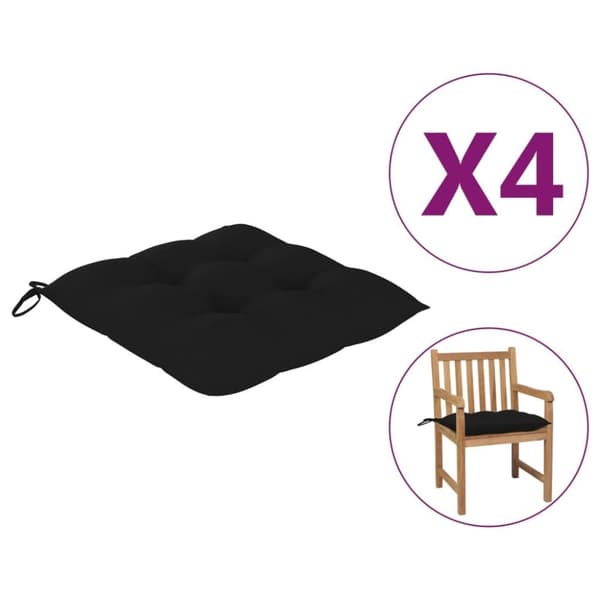 vidaXL stolehynder 4 stk. 50x50x7 cm oxfordstof sort