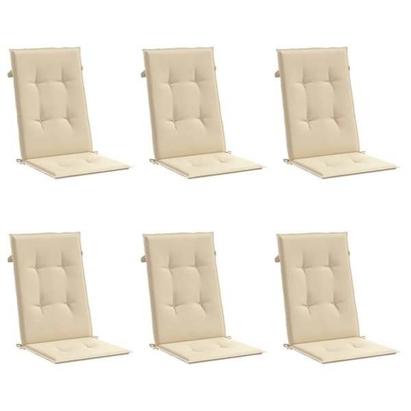 vidaXL Stolsdynor 6 st beige 120x50x3 cm tyg