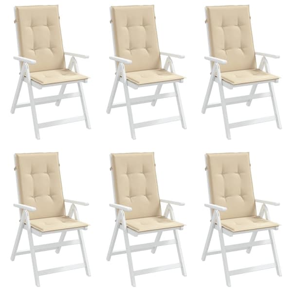 vidaXL Stolsdynor 6 st beige 120x50x3 cm tyg