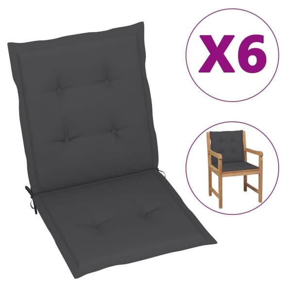 vidaXL Stolsdynor 6 st antracit oxfordtyg