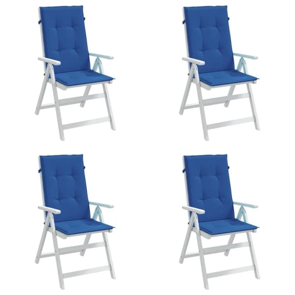 vidaXL stolehynder m. høj ryg 4 stk. 120x50x3 cm stof kongeblå