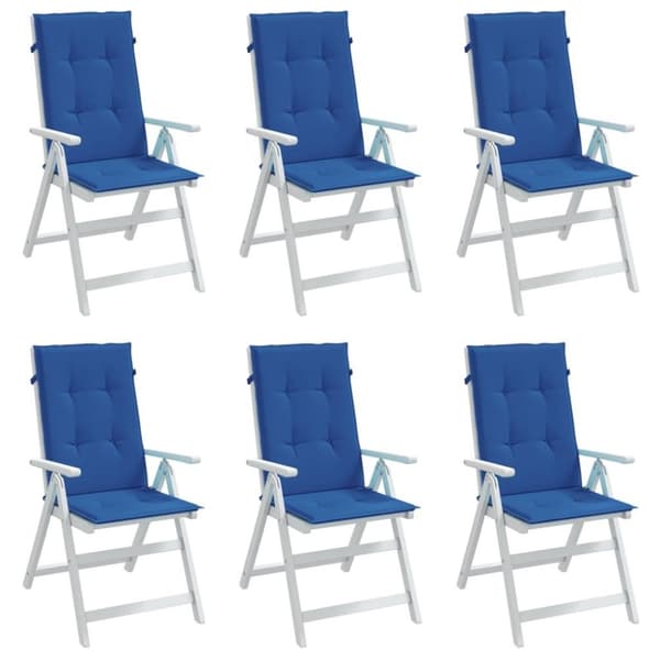 vidaXL stolehynder m. høj ryg 6 stk. 120x50x3 cm stof kongeblå