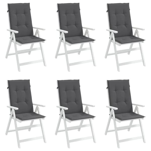 vidaXL stolehynder m. høj ryg 6 stk. 120x50x3 cm stof antracitgrå