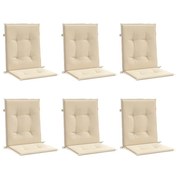 vidaXL stolehynde m. lav ryg 6 stk. 100x50x3 cm oxfordstof beige