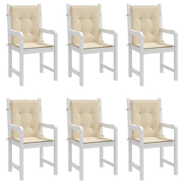 vidaXL stolehynde m. lav ryg 6 stk. 100x50x3 cm oxfordstof beige