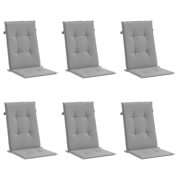 vidaXL stolehynder m. høj ryg 6 stk. 120x50x3 cm stof grå
