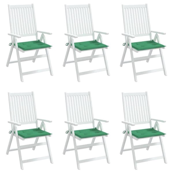vidaXL hynder til havestol 6 stk. 50x50x3 cm oxfordstof grøn