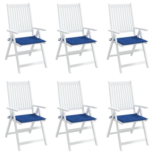 vidaXL hynder til havestol 6 stk. 50x50x3 cm oxfordstof kongeblå