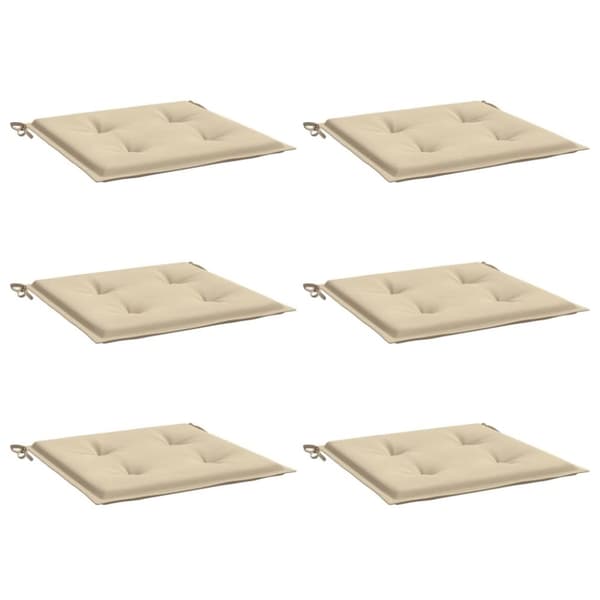 vidaXL hynder til havestol 6 stk. 50x50x3 cm oxfordstof beige