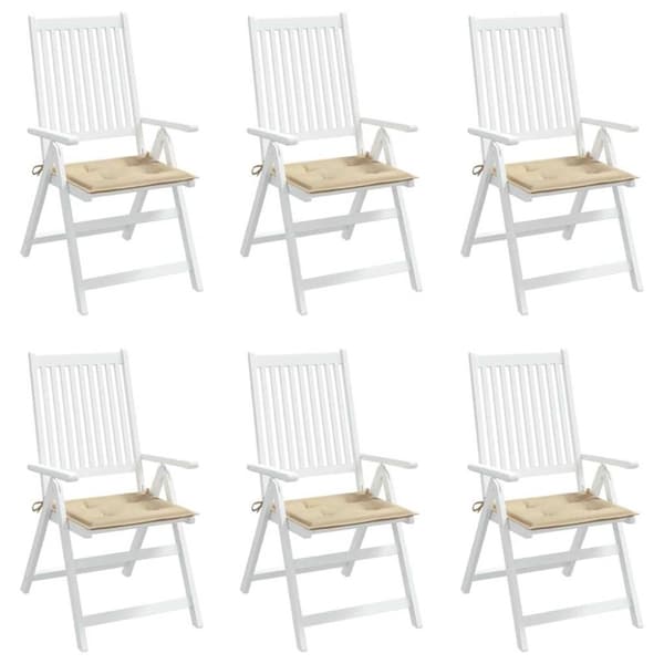 vidaXL hynder til havestol 6 stk. 50x50x3 cm oxfordstof beige