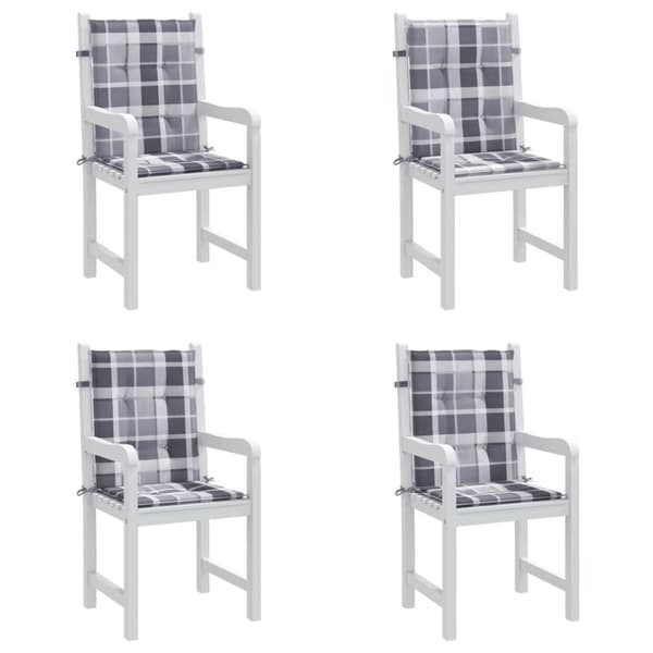 vidaXL stolehynde m. lav ryg 4 stk. 100x50x3 cm oxfordstof gråternet