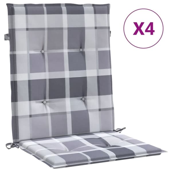 vidaXL stolehynde m. lav ryg 4 stk. 100x50x3 cm oxfordstof gråternet