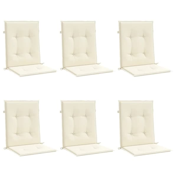 vidaXL stolehynde m. lav ryg 6 stk. 100x50x3 cm oxfordstof cremefarvet