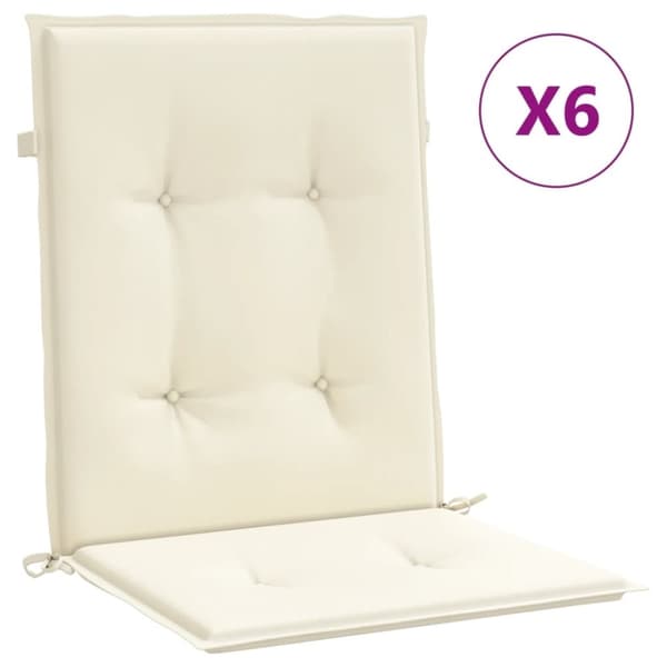 vidaXL stolehynde m. lav ryg 6 stk. 100x50x3 cm oxfordstof cremefarvet