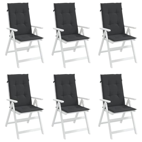 vidaXL stolehynder m. høj ryg 6 stk. 120x50x3 cm stof sort