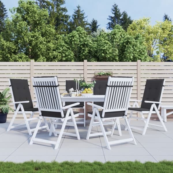 vidaXL stolehynder m. høj ryg 6 stk. 120x50x3 cm stof sort