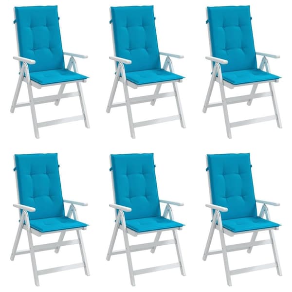 vidaXL stolehynder m. høj ryg 6 stk. 120x50x3 cm stof blå