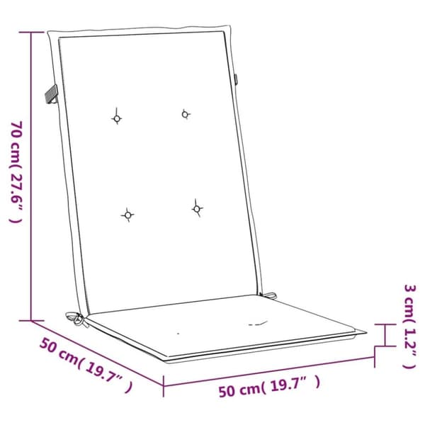 vidaXL stolehynder m. høj ryg 6 stk. 120x50x3 cm stof blå