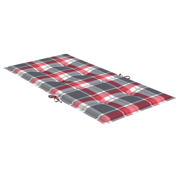 vidaXL stolehynde m. lav ryg 4 stk. 100x50x3 cm oxfordstof rødternet