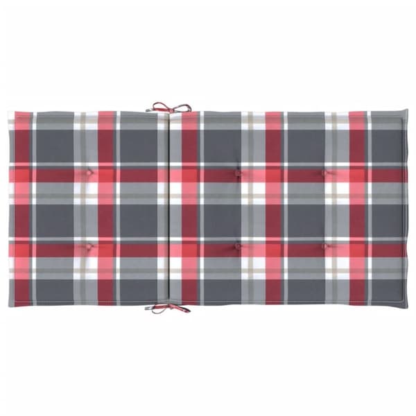 vidaXL stolehynde m. lav ryg 4 stk. 100x50x3 cm oxfordstof rødternet