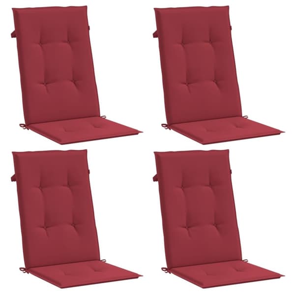 vidaXL stolehynder m. høj ryg 4 stk. 120x50x3 cm stof vinrød