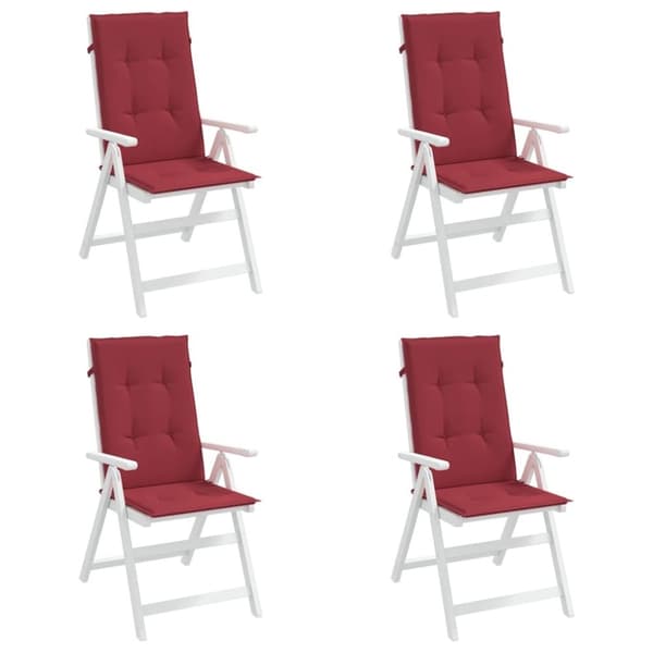 vidaXL stolehynder m. høj ryg 4 stk. 120x50x3 cm stof vinrød