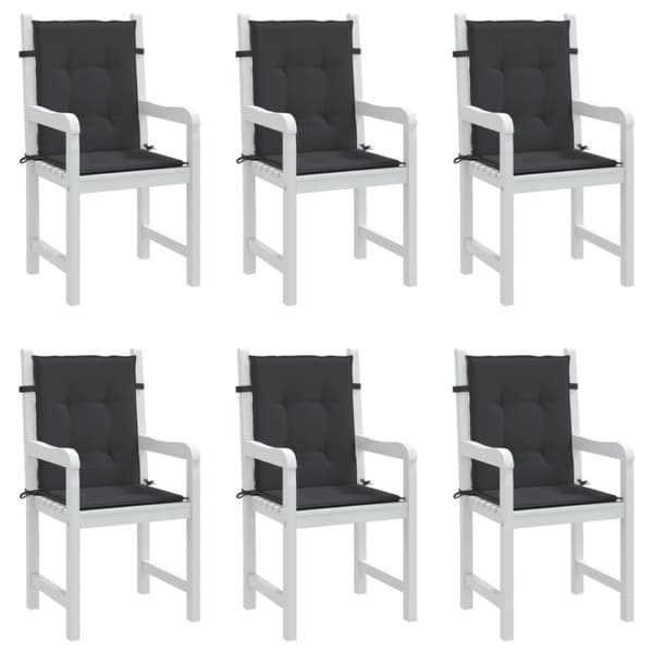 vidaXL stolehynde m. lav ryg 6 stk. 100x50x3 cm oxfordstof sort