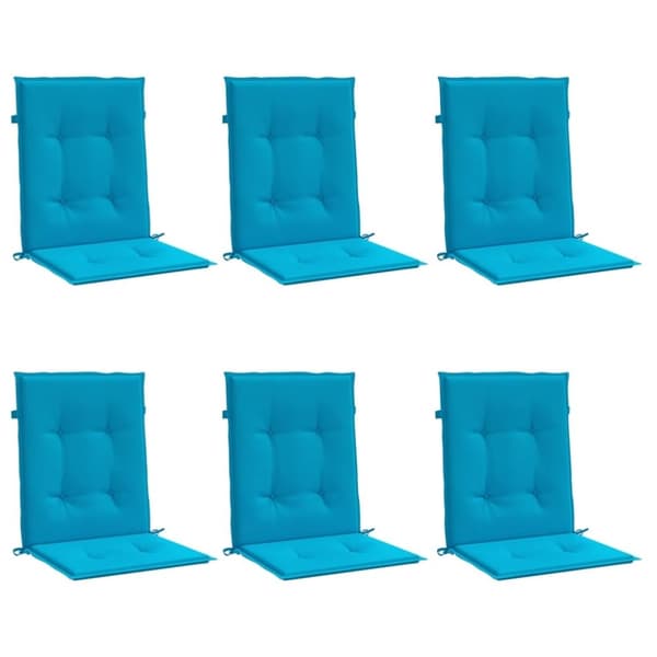 vidaXL stolehynde m. lav ryg 6 stk. 100x50x3 cm oxfordstof blå